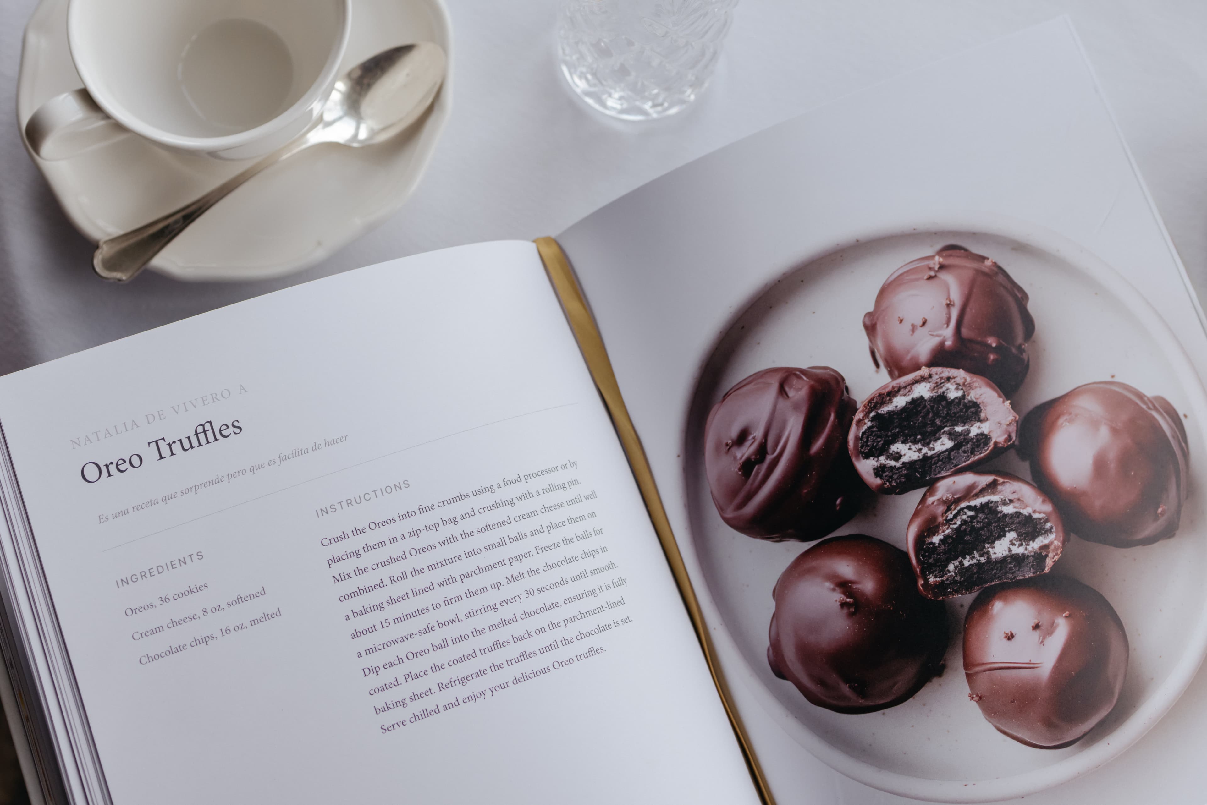 A recipe spread for Oreo truffles